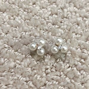 J.Crew factory Pearl and Rhinestone cluster stud earrings